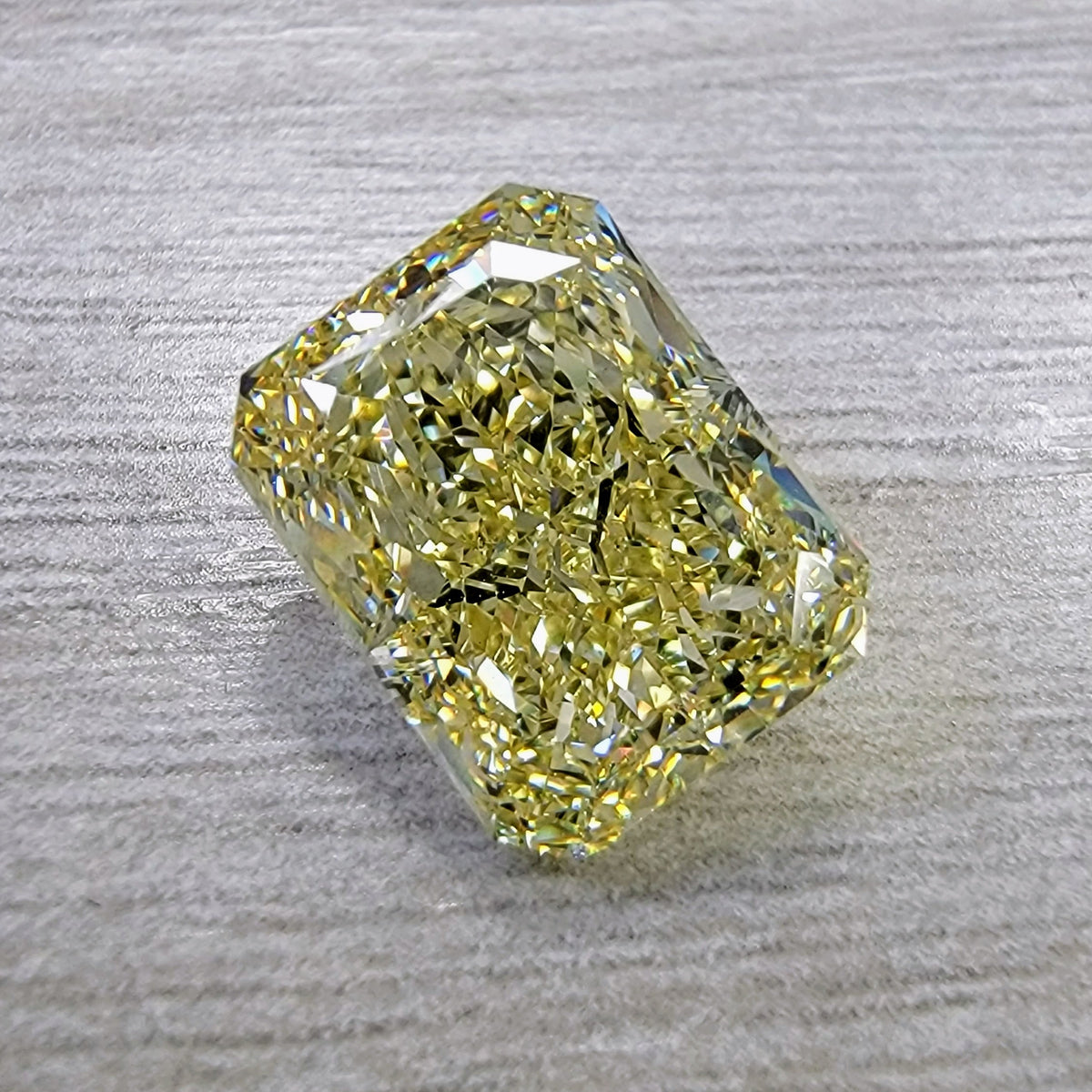 5.02ct Fancy Yellow Elongated Radiant Diamond Ring SI1 GIA