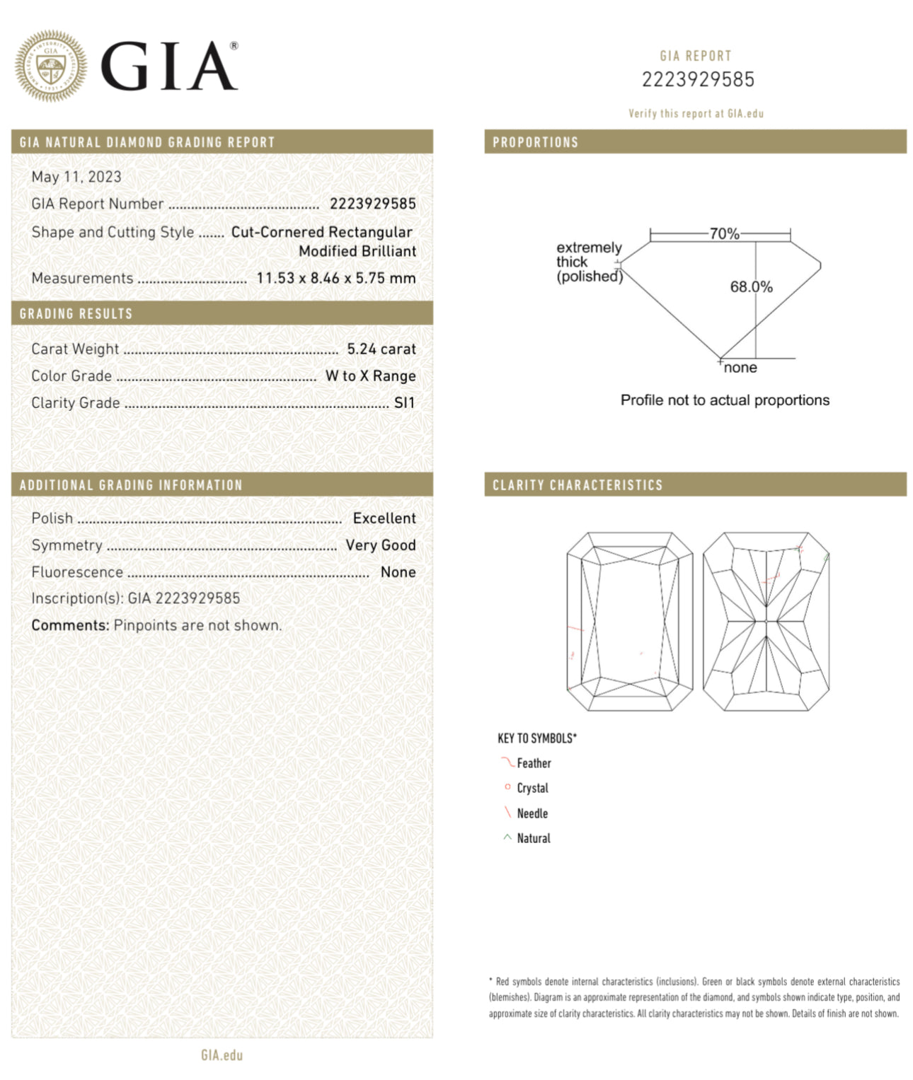 5.24ct Light Yellow Elongated Radiant SI1 GIA
