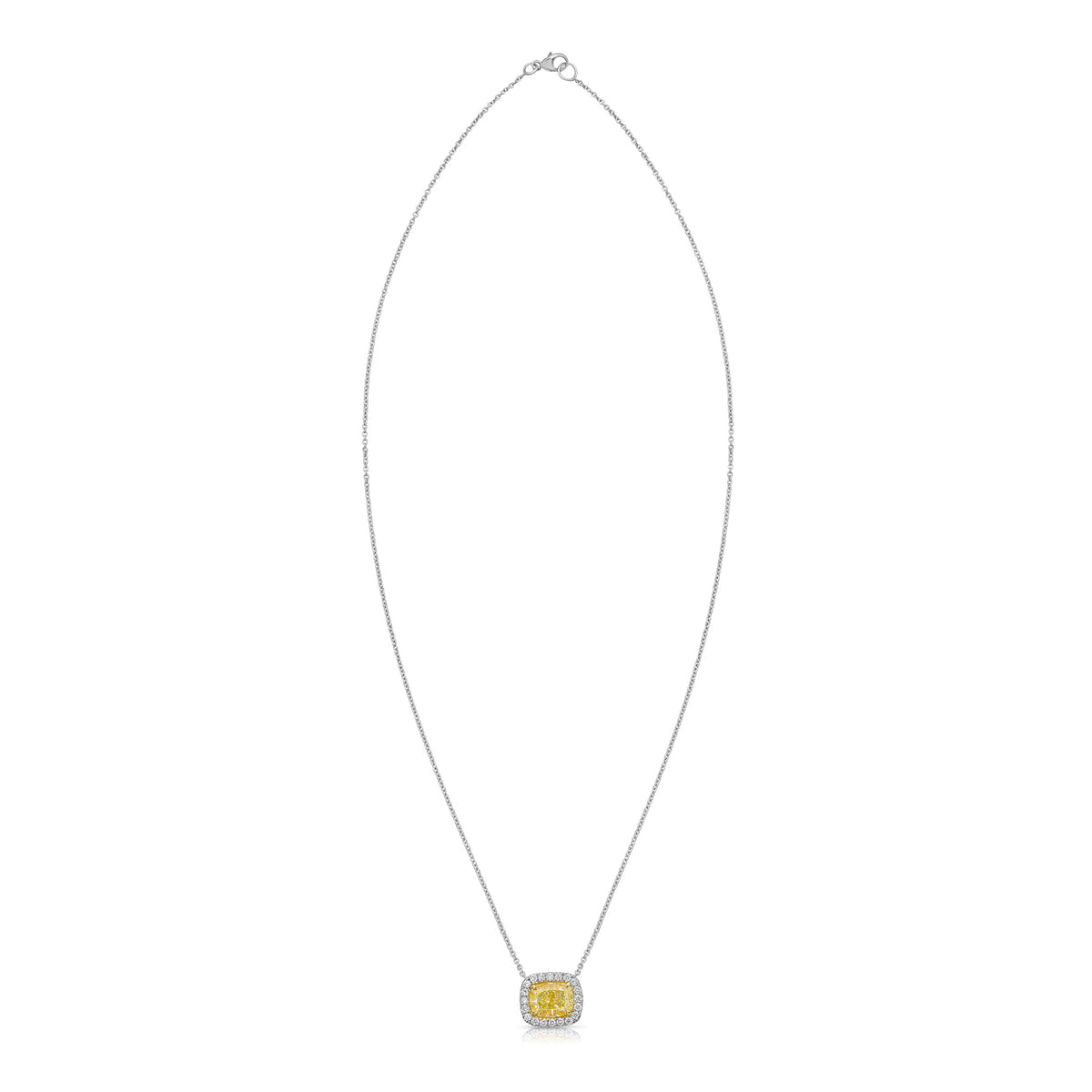 2.01ct Fancy Light Yellow Cushion Diamond Pendant VVS1 GIA