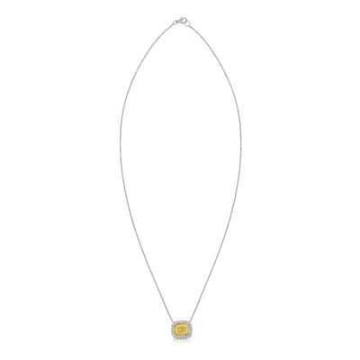 2.01ct Fancy Light Yellow Cushion VVS1 GIA Pendant