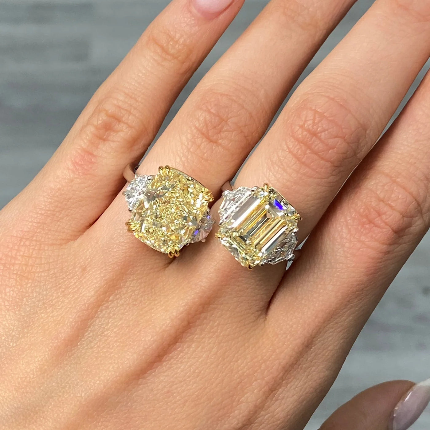 10.16ct Light Yellow Elongated Cushion VS2 GIA Ring