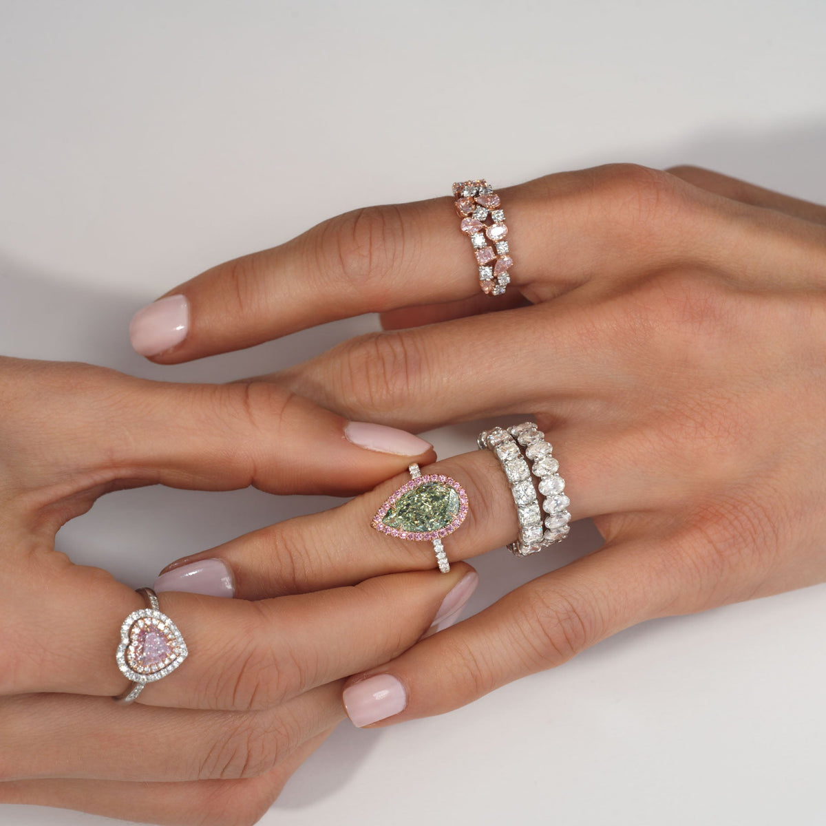4ct Fancy Green Yellow Pear Diamond Ring VS2 GIA
