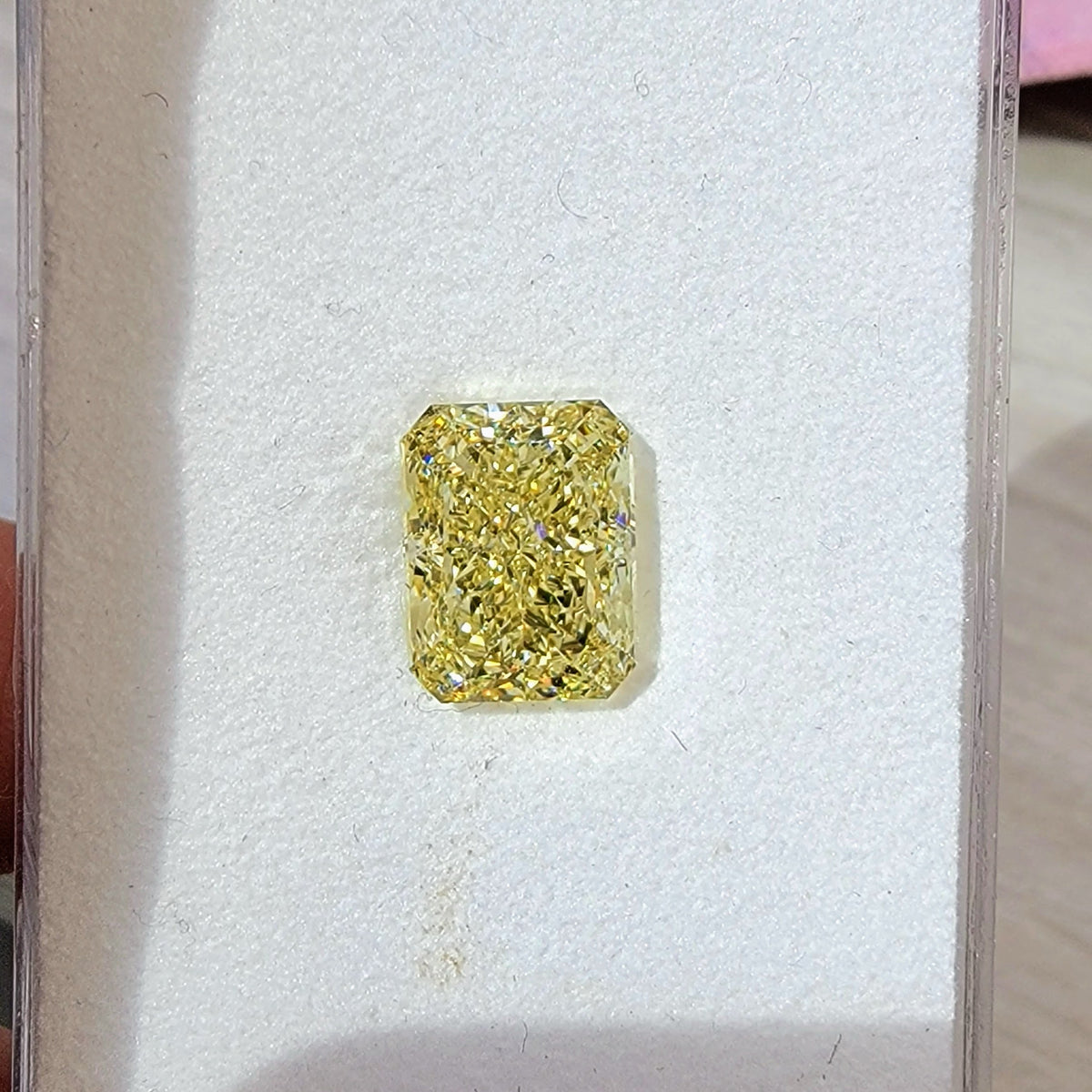 5.02ct Fancy Yellow Elongated Radiant Diamond Ring SI1 GIA