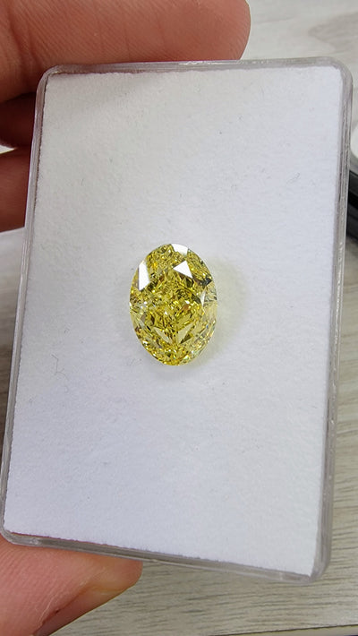 5.01ct Fancy Intense Yellow Oval VS2 GIA