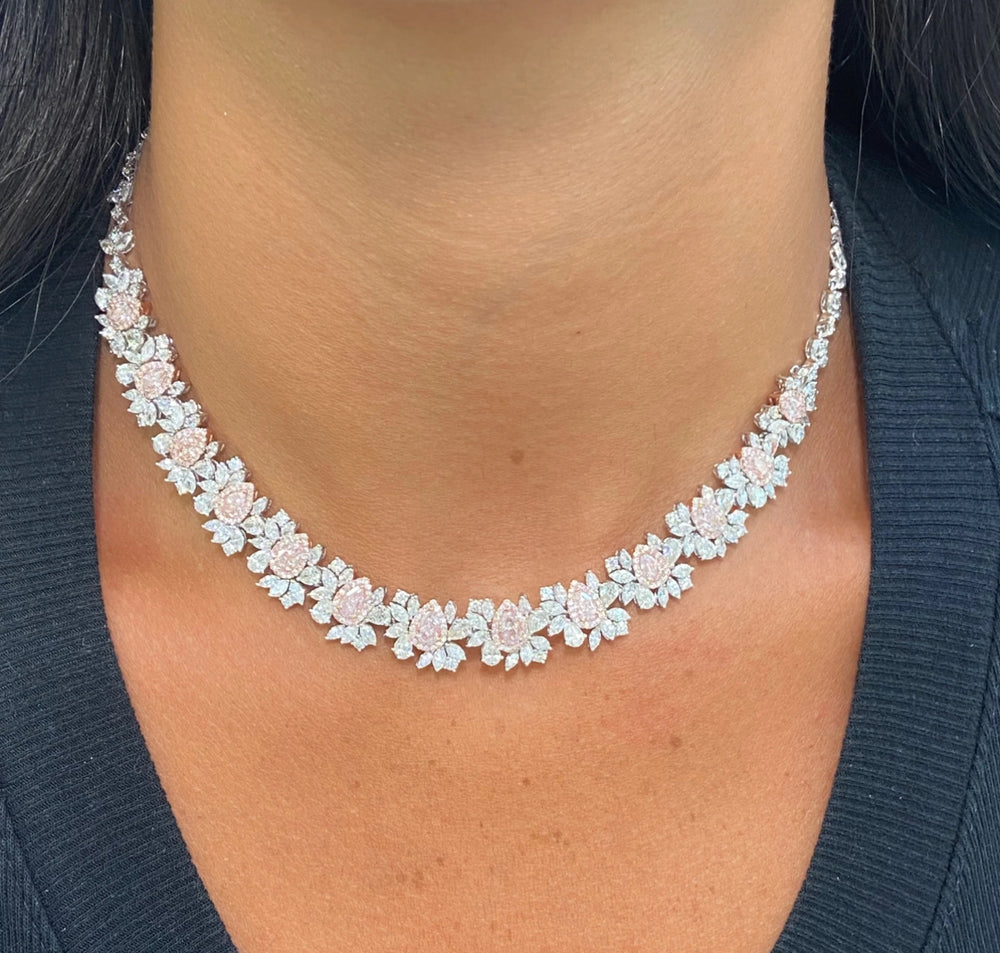 24ct Pink Diamond  & White Diamond Necklace