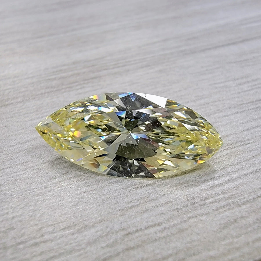 3.39ct Fancy Yellow Marquise Diamond VS1 GIA