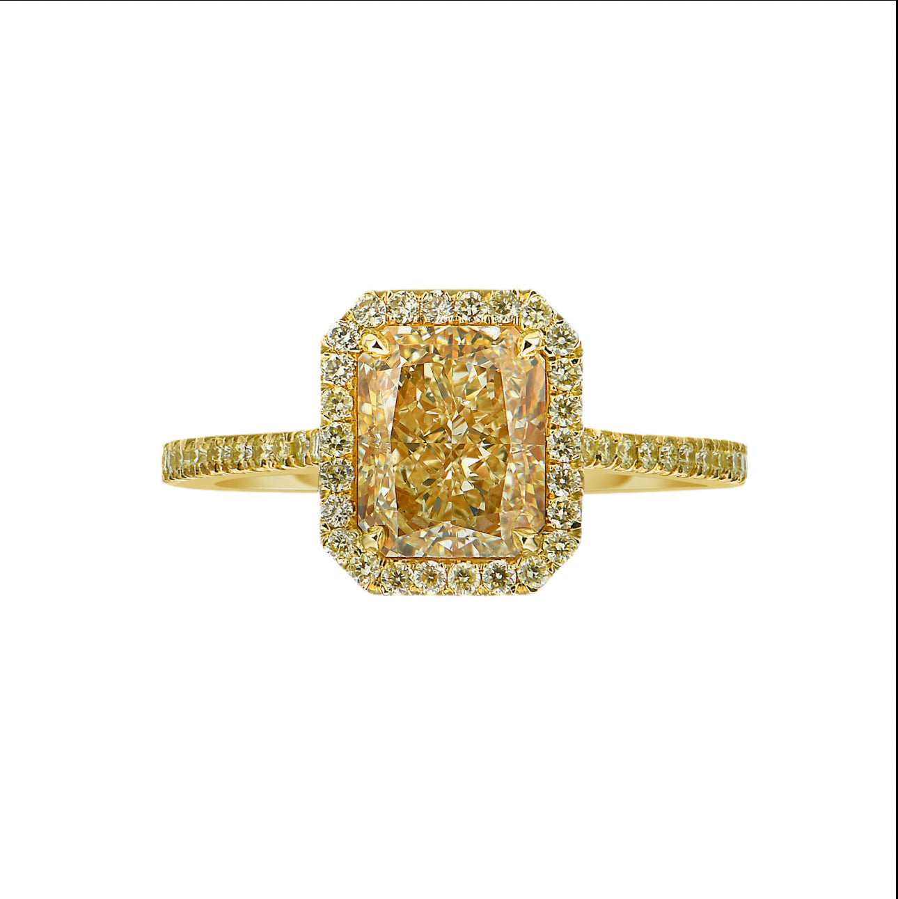 2.03 Light Yellow Radiant VS1 GIA Ring