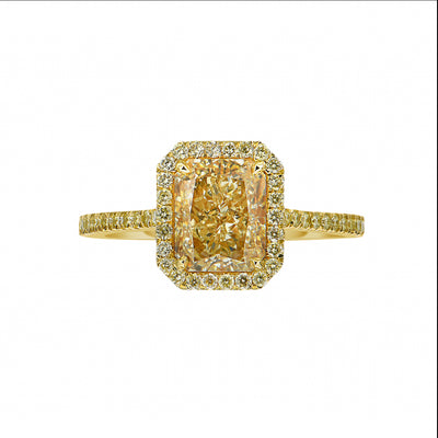 2.03 Light Yellow Radiant VS1 GIA Ring