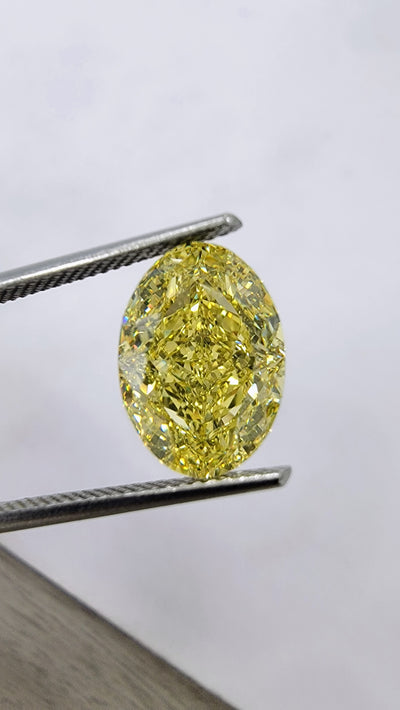 5.01ct Fancy Intense Yellow Oval VS2 GIA