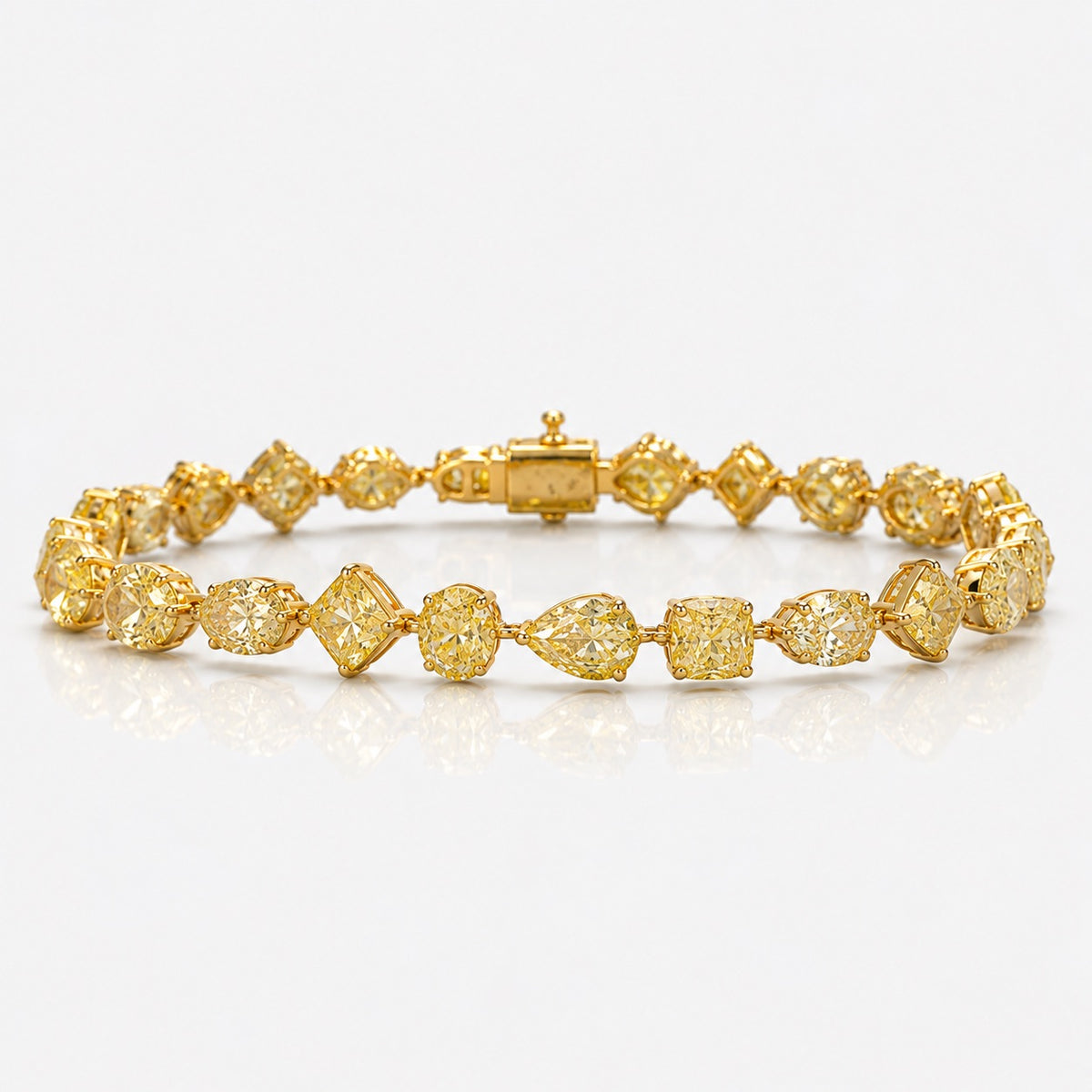 11.58ctw Fancy Yellow Mixed Shape Tennis Bracelet