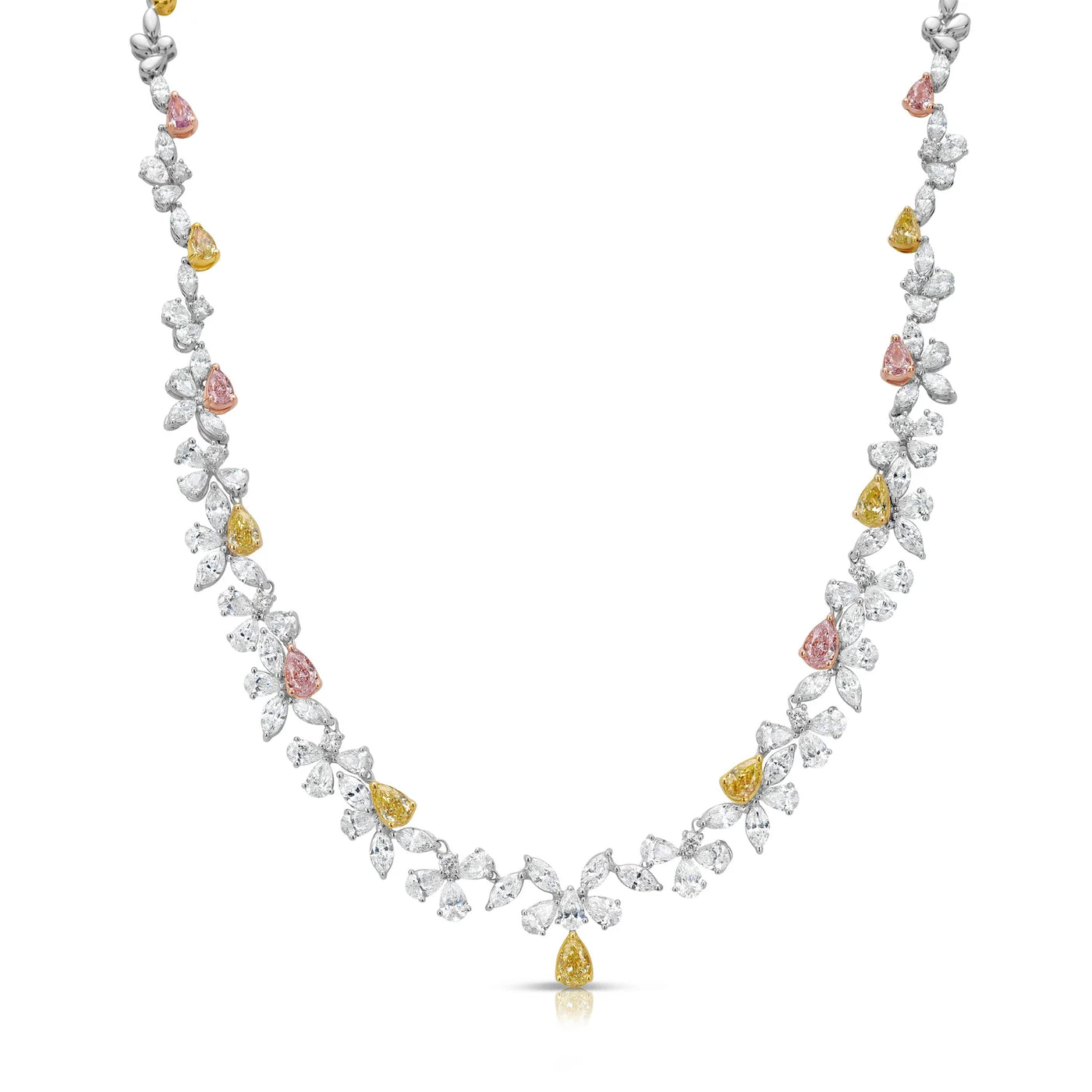 Mixed Shape Pink, Yellow & White Necklace