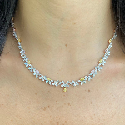 Mixed Shape Pink, Yellow & White Necklace