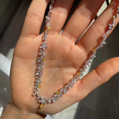 Mixed Shape Pink, Yellow & White Necklace