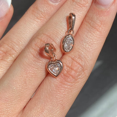 Pink Oval Diamond Charm