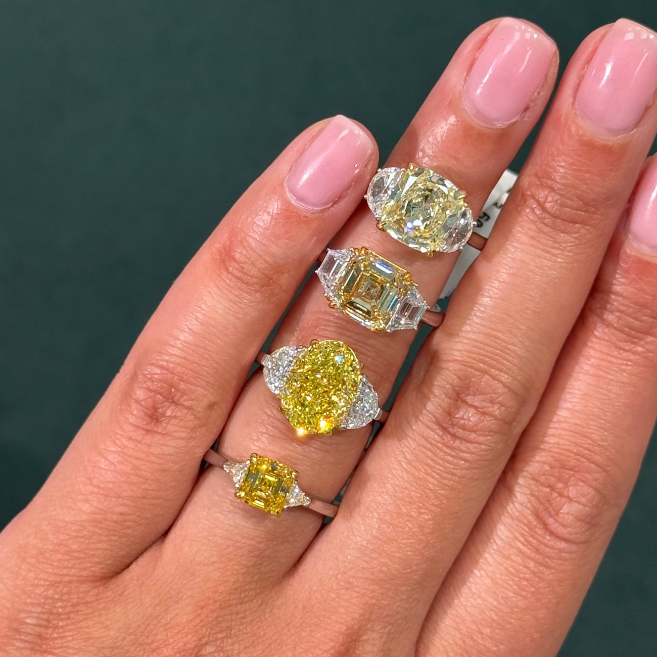 3.60ct Fancy Yellow Asscher Diamond Ring SI1 GIA