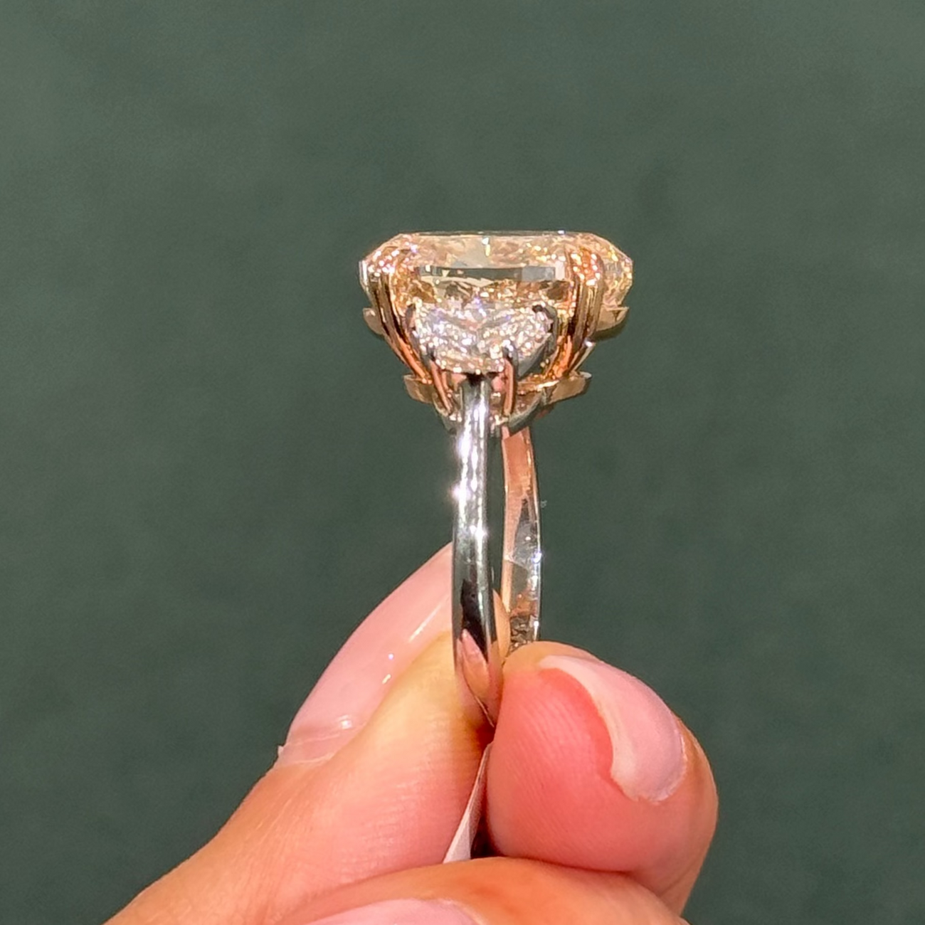 10.12ct Fancy Light Yellow-Brown Oval Diamond Ring VS1 GIA