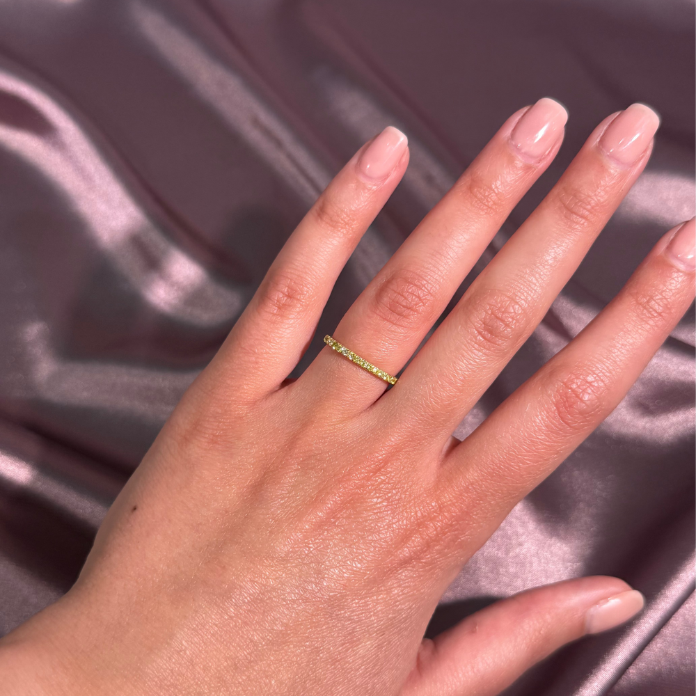 0.44ctw Fancy Yellow Round Diamond Eternity Band