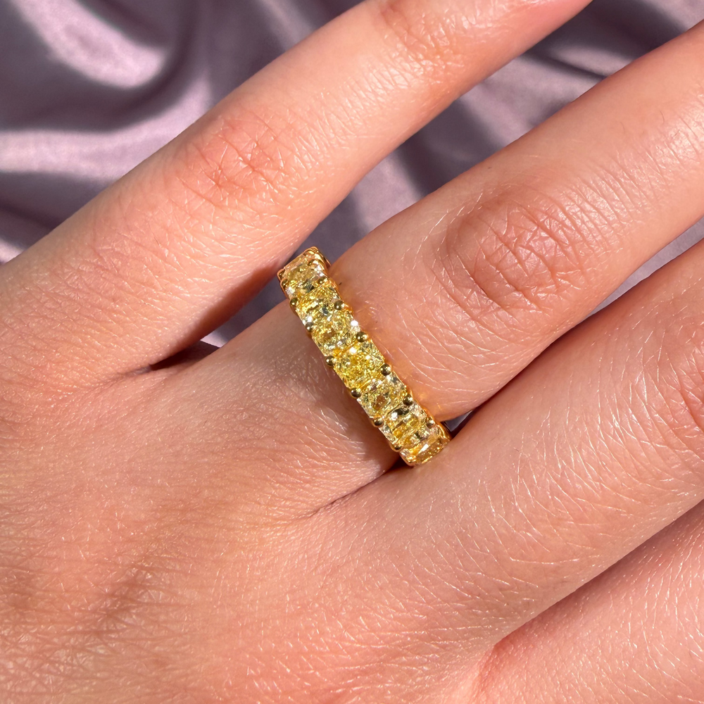 Fancy Yellow Diamond Radiant Eternity Band