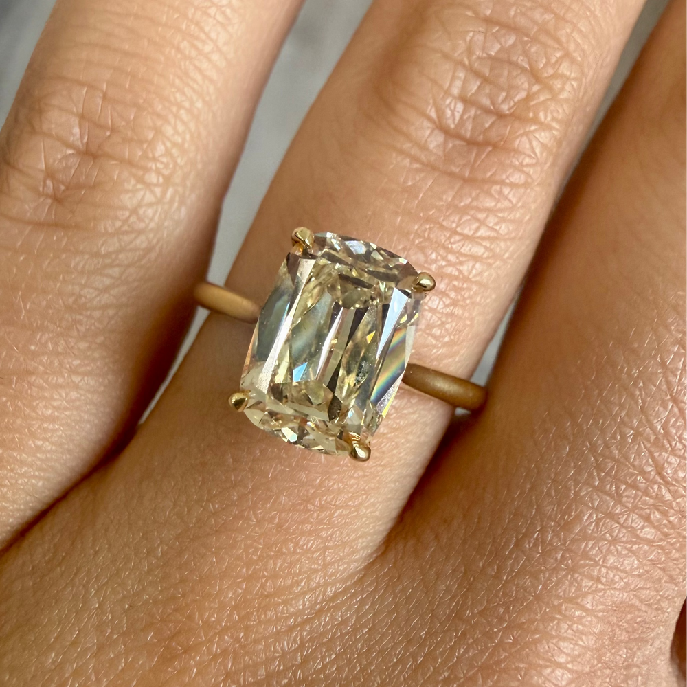 3.01ct Fancy Light Brownish Yellow Old Mine Cushion Diamond SI1 GIA