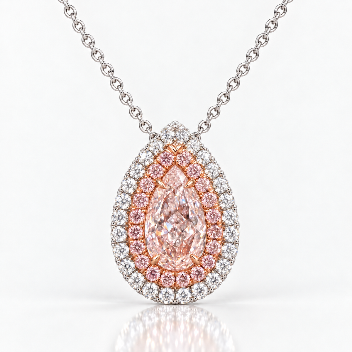 1.01ct Light Brown-Pink Pear Diamond Pendant VS2 GIA