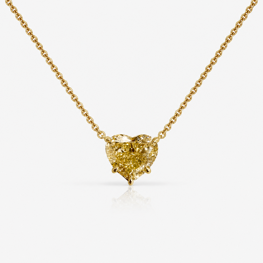 2.52ct Fancy Brownish Yellow Heart Diamond Pendant VS2 GIA