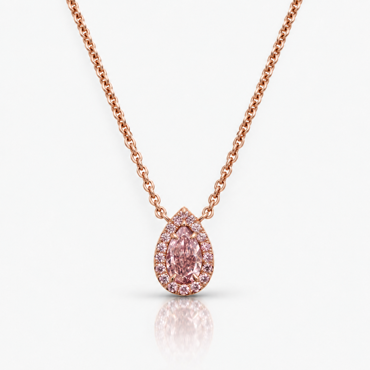 0.50ct Fancy Orangy Pink Pear Diamond Pendant SI1 GIA