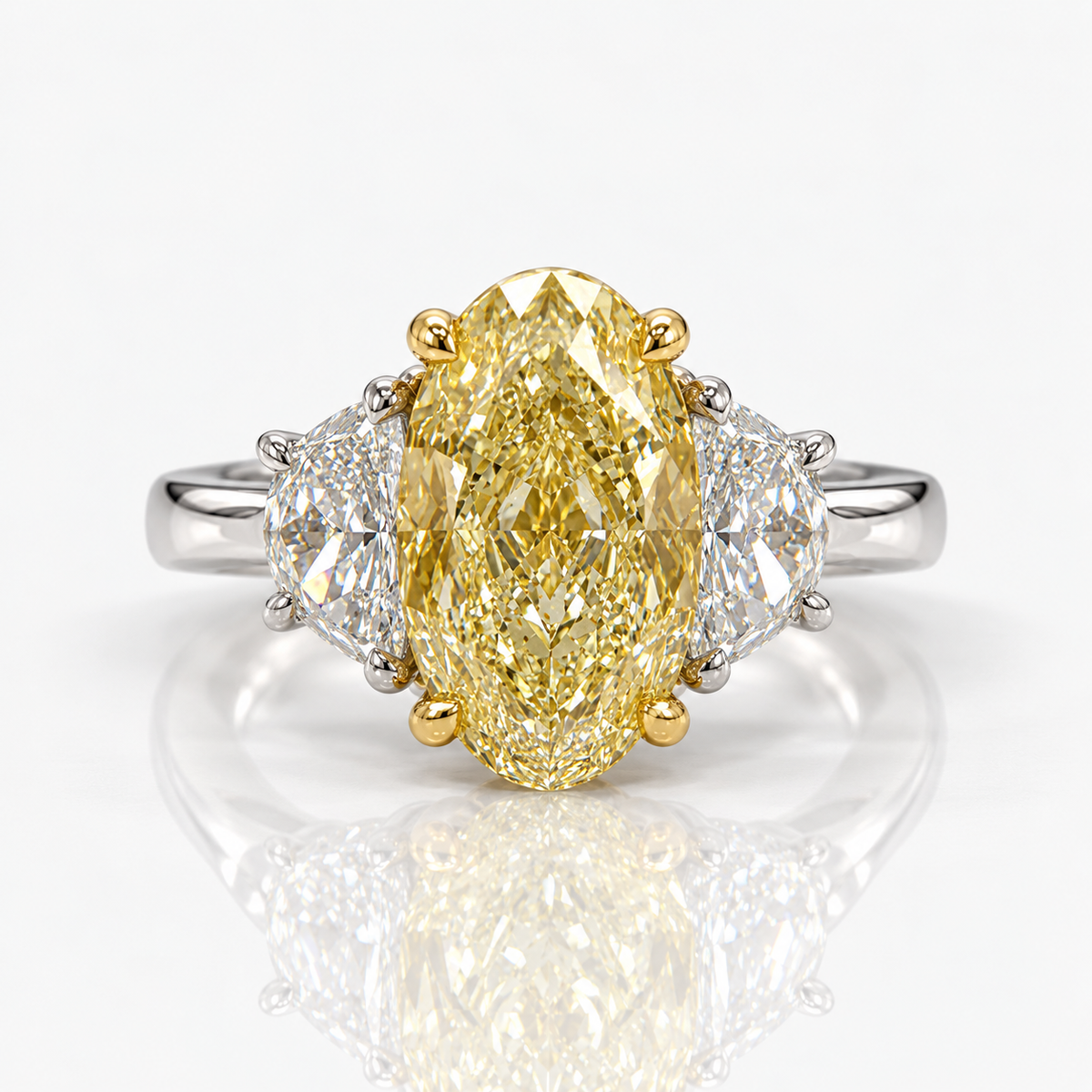 2.02ct Light Yellow Oval Diamond Ring VS2 GIA