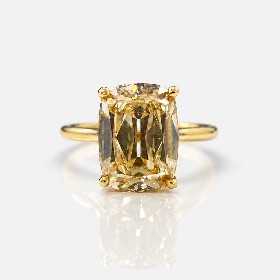 3.01ct Fancy Light Brownish Yellow Old Mine Cushion Diamond SI1 GIA