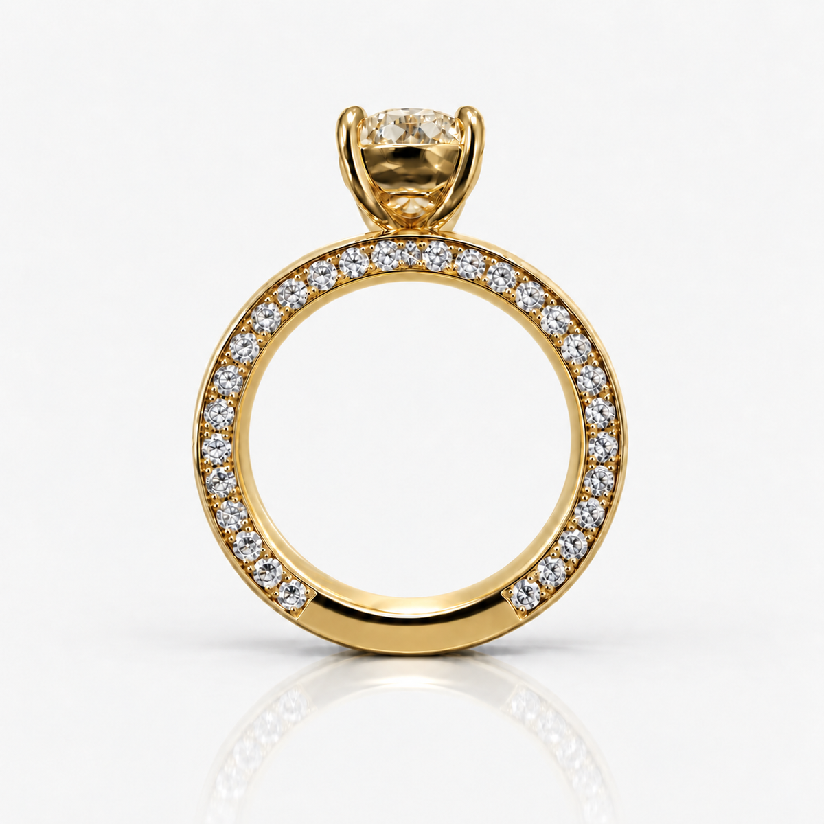 2.54ct Fancy Light Yellow Pear Diamond Ring SI1 GIA