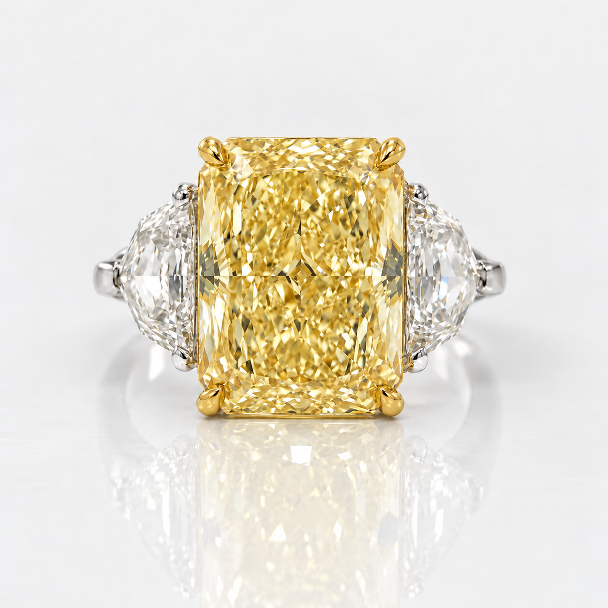 6.01ct Light Yellow Radiant Diamond Ring VVS2 GIA