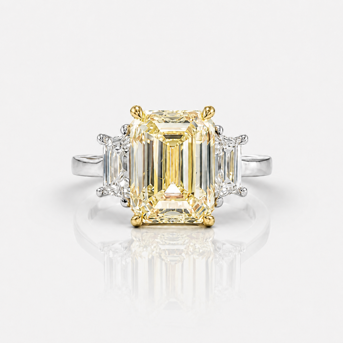 2.50ct Light Yellow Emerald-Cut Diamond Ring VVS1 GIA
