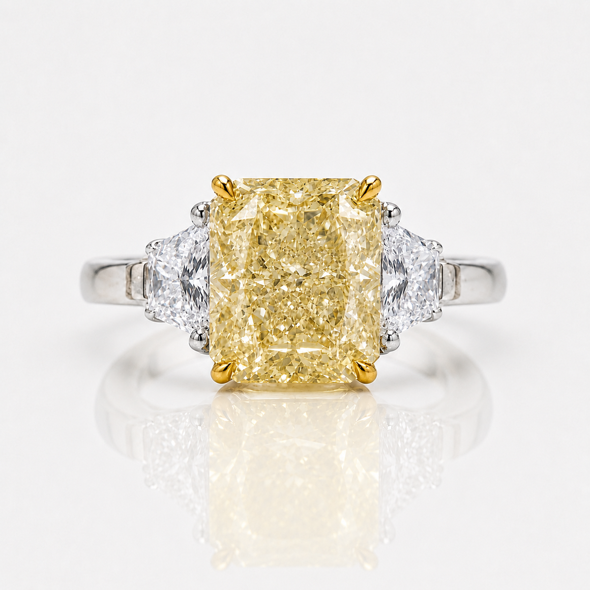 5.03ct Light Yellow Radiant Diamond Ring VS1 GIA