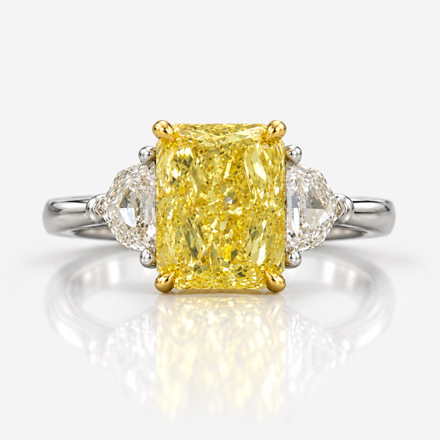2.00ct Fancy Yellow Radiant Diamond Ring VS2 GIA