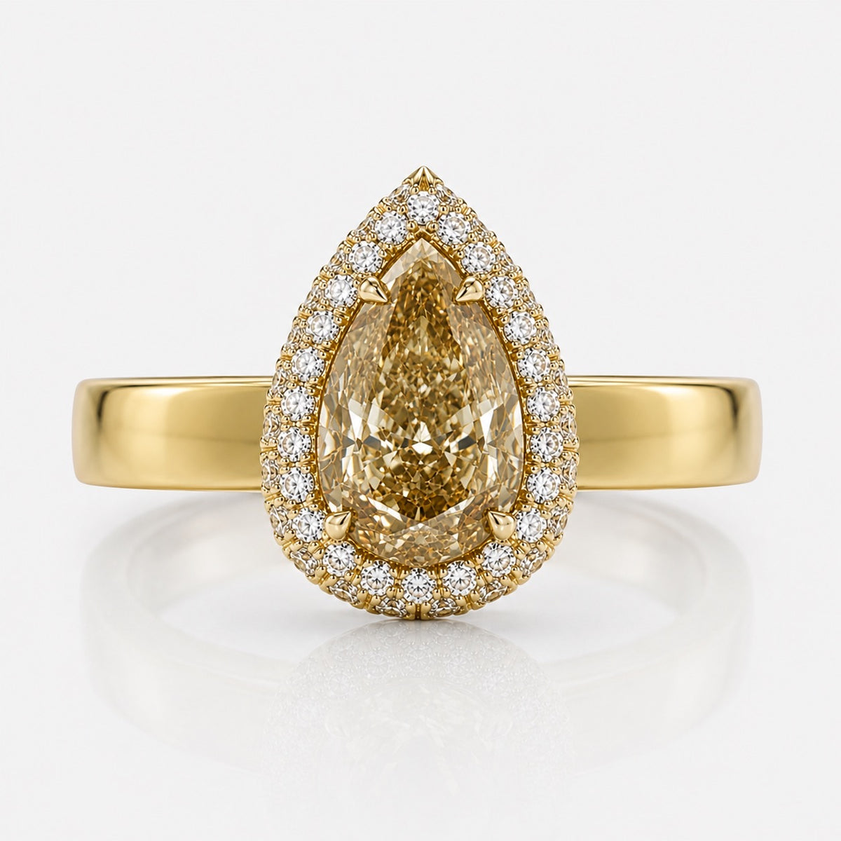 2.50ct Fancy Brownish Yellow Pear Diamond Ring VS2 GIA