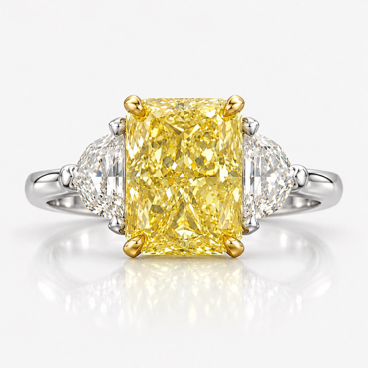 3.01ct Fancy Yellow Radiant Diamond Ring VVS2 GIA