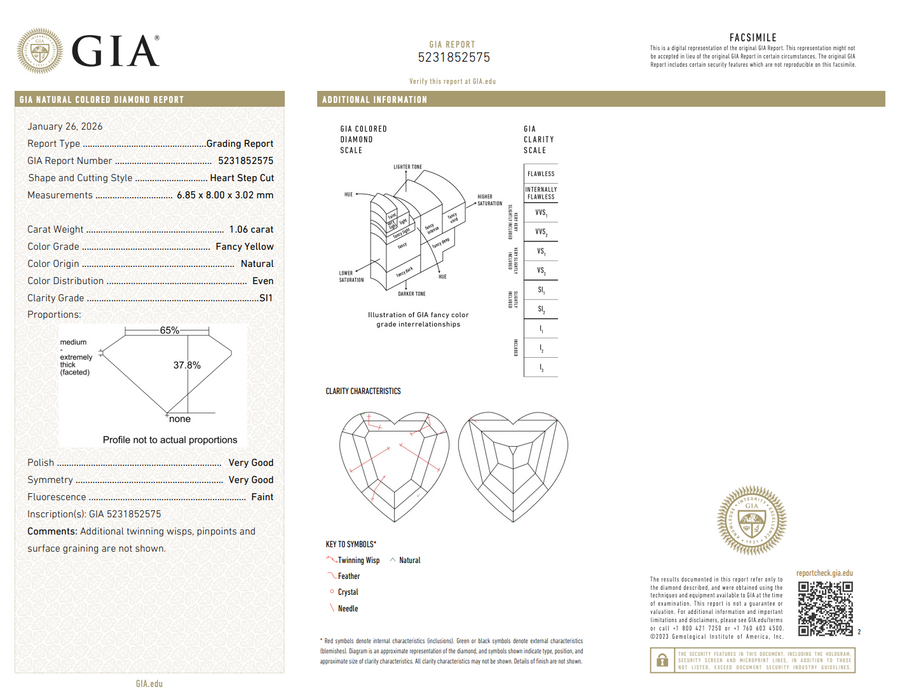 4.07ctw Fancy Yellow Heart and Colorless Diamond Double Spiral Ring SI1 GIA