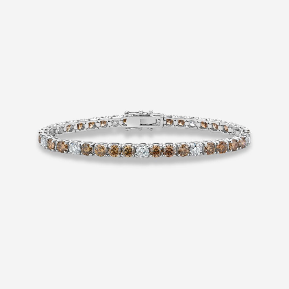 5.6ctw Champagne & Colorless Diamond Tennis Bracelet