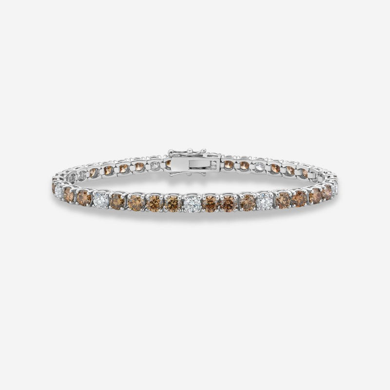 5.6ctw Champagne & Colorless Diamond Tennis Bracelet