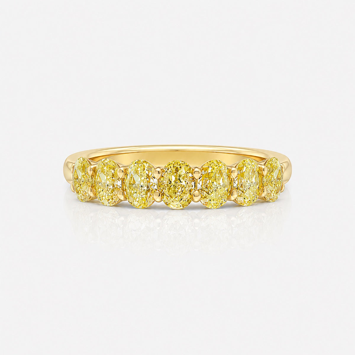 2.71ctw Fancy Yellow Oval Diamond Halfway Around Band