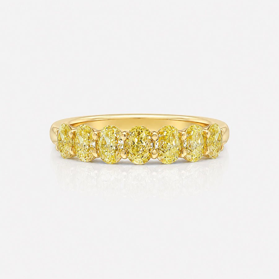 2.71ctw Fancy Yellow Oval Diamond Halfway Around Band