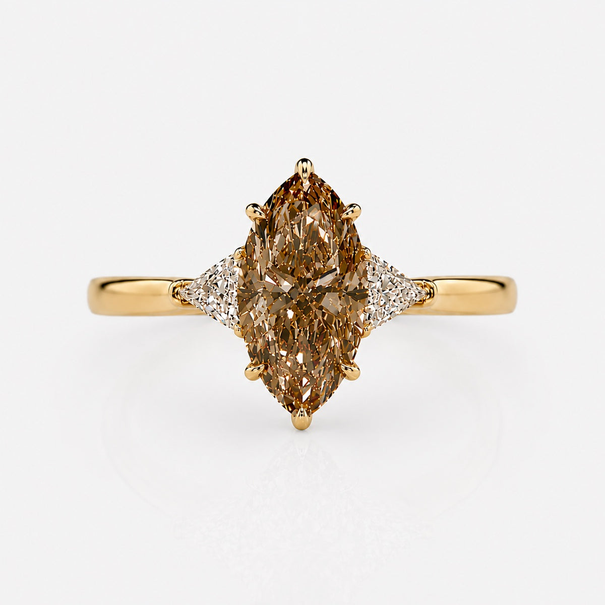 3.06ct Fancy Brown-Yellow Marquise Diamond Ring VS1 GIA