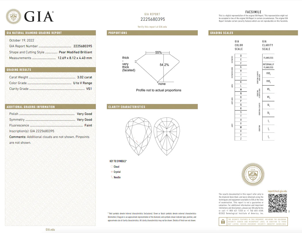 3.02ct Light Yellow Pear VS1 GIA Ring