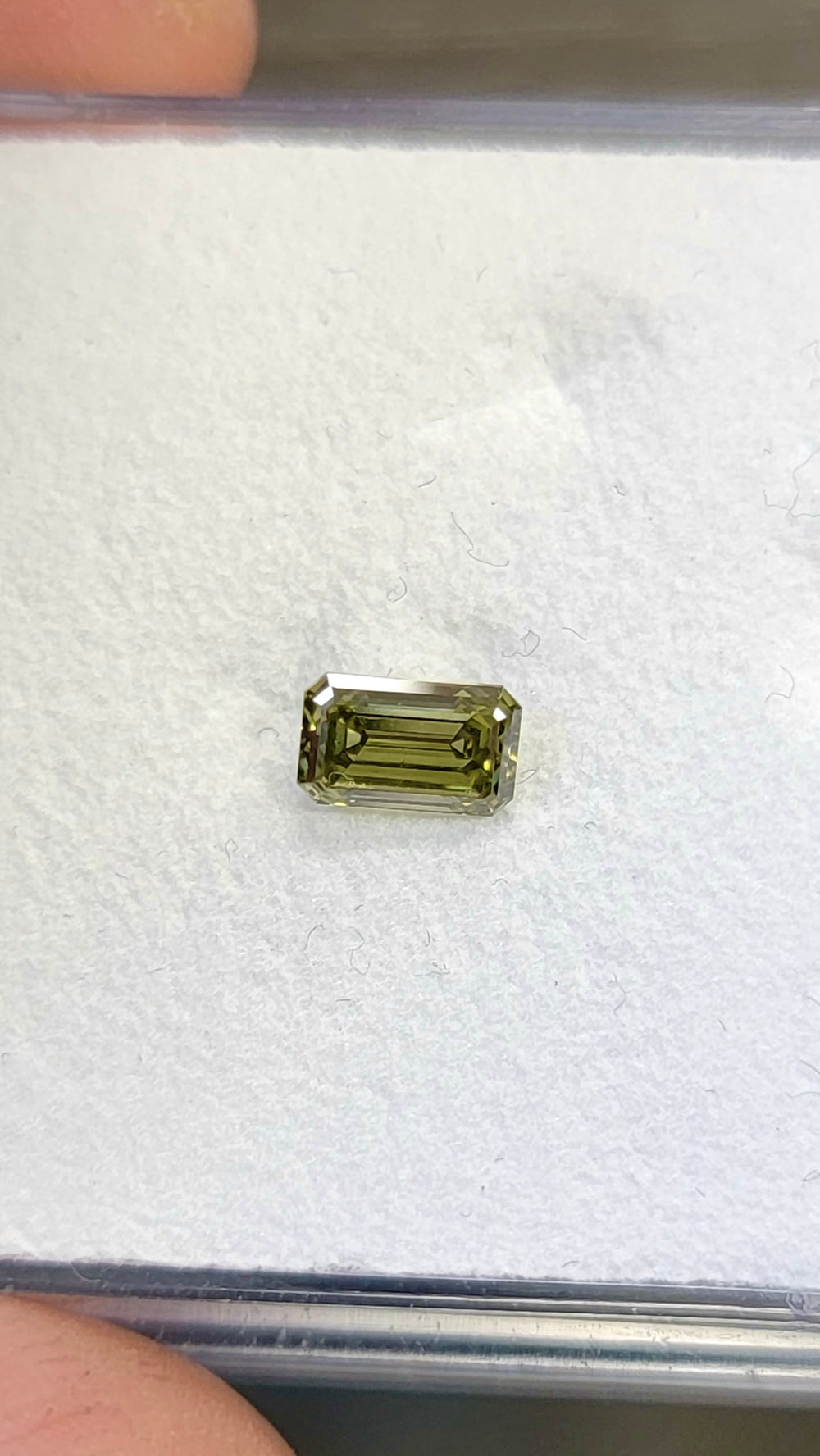 Chameleon Green Diamond Emerald Cut