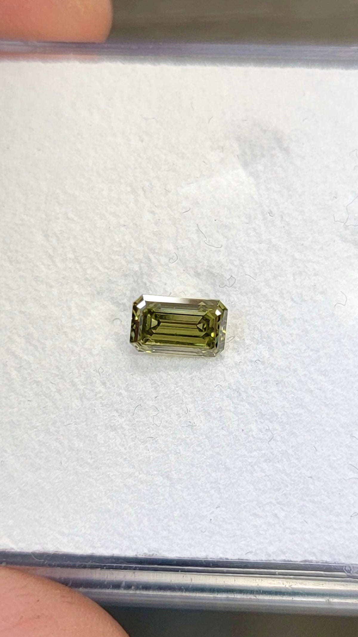 0.58ct “CHAMELEON” Fancy Dark Gray-Yellowish Green Emerald Diamond SI1 GIA