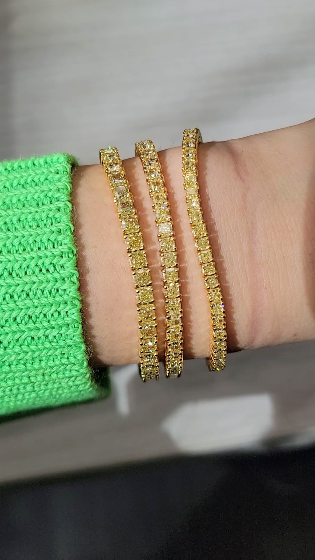 Fancy Yellow Cushion Tennis Bracelet