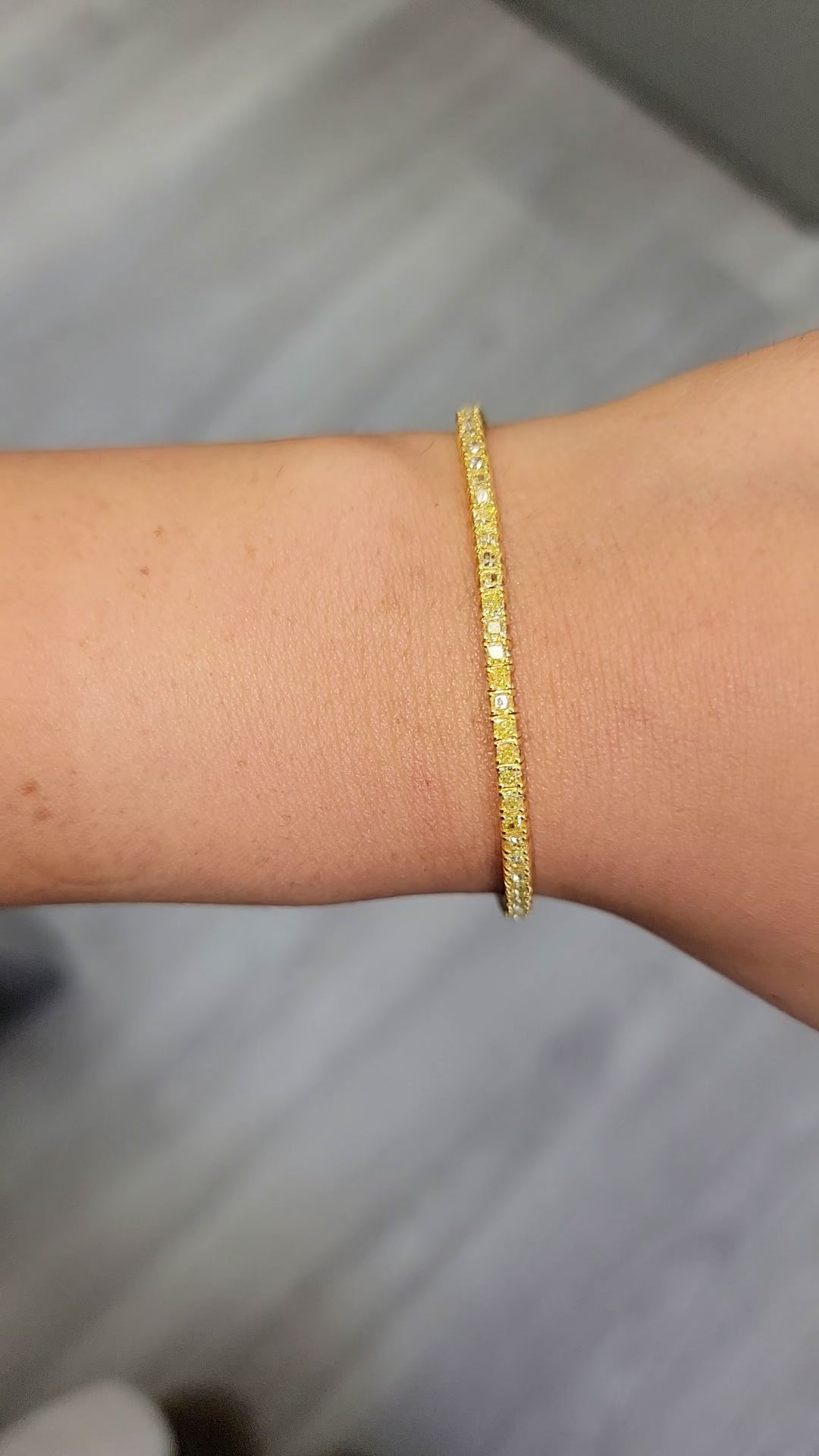 Fancy Yellow Cushion Tennis Bracelet