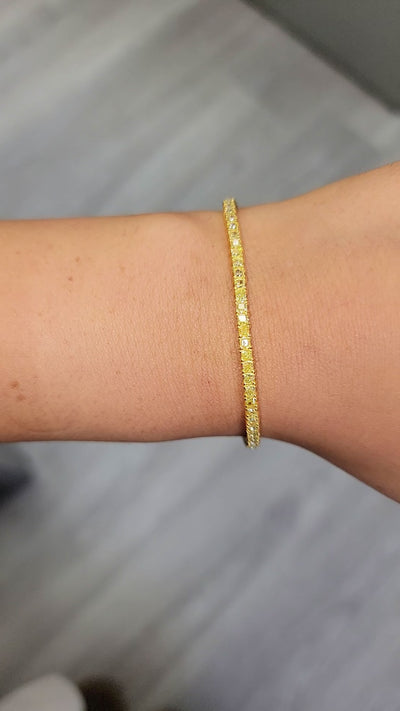 Fancy Yellow Cushion Tennis Bracelet