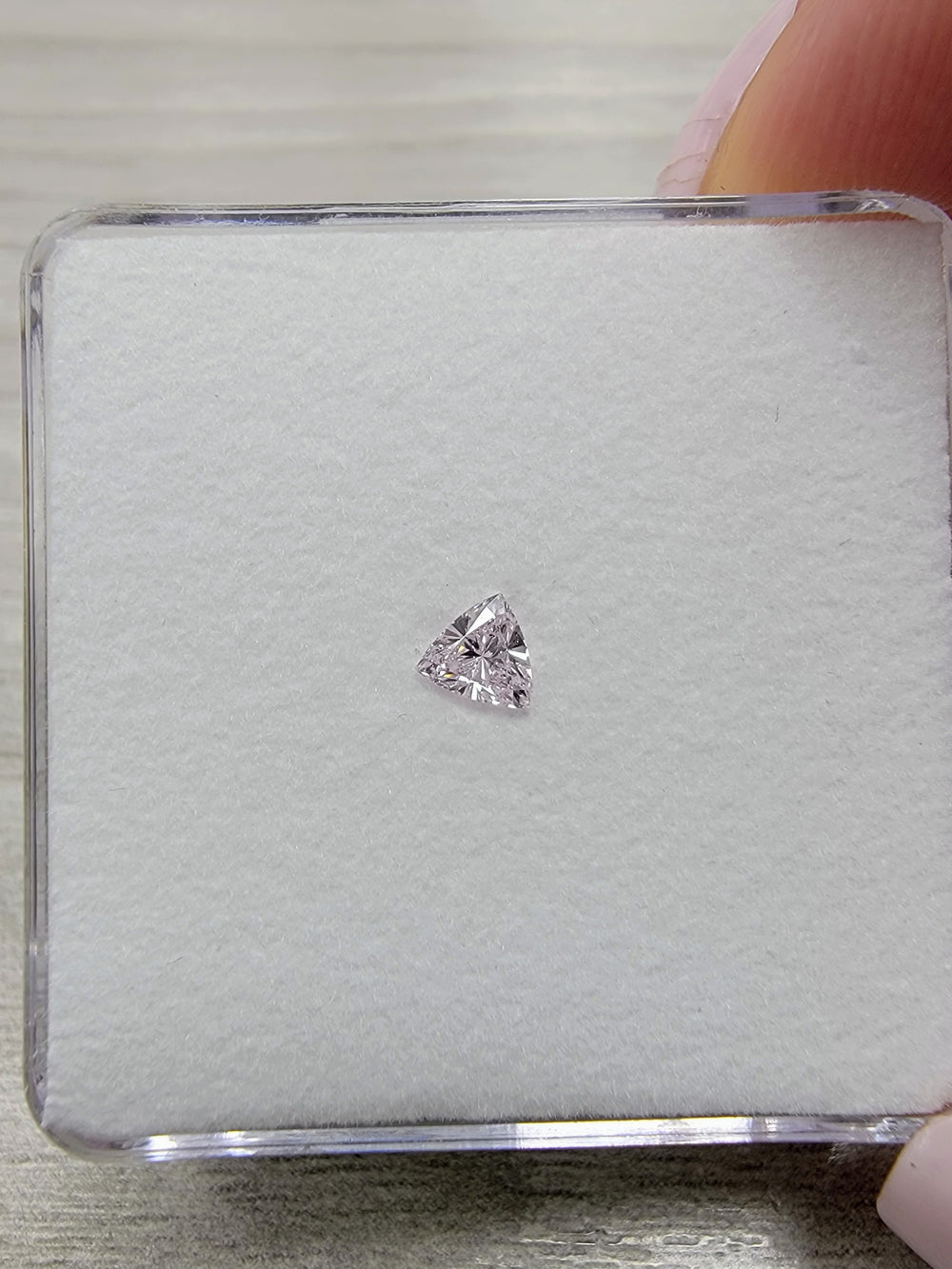 0.20ct Very Light Pink Trillion Diamond GIA