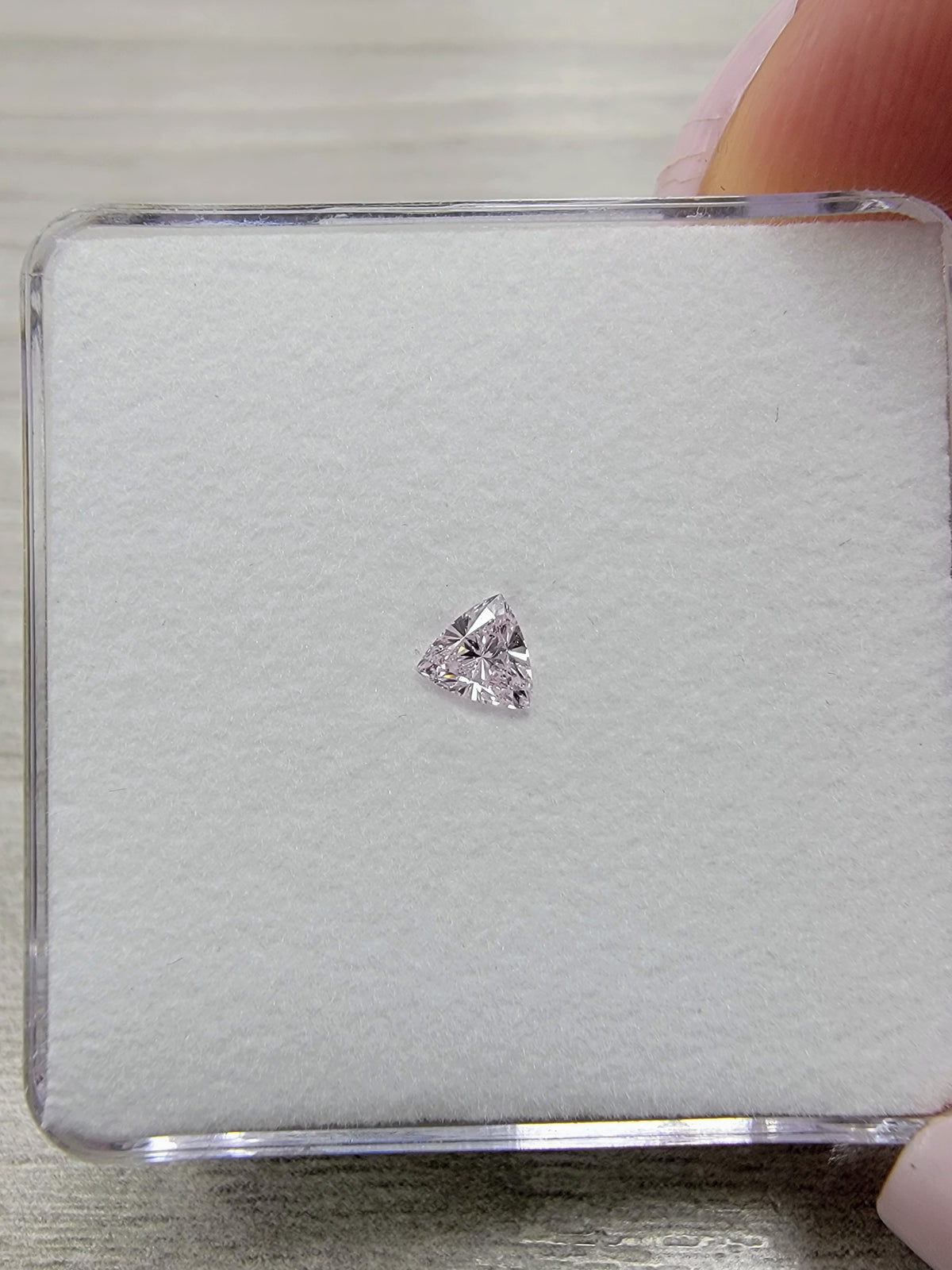 0.20ct Very Light Pink Trillion Diamond GIA
