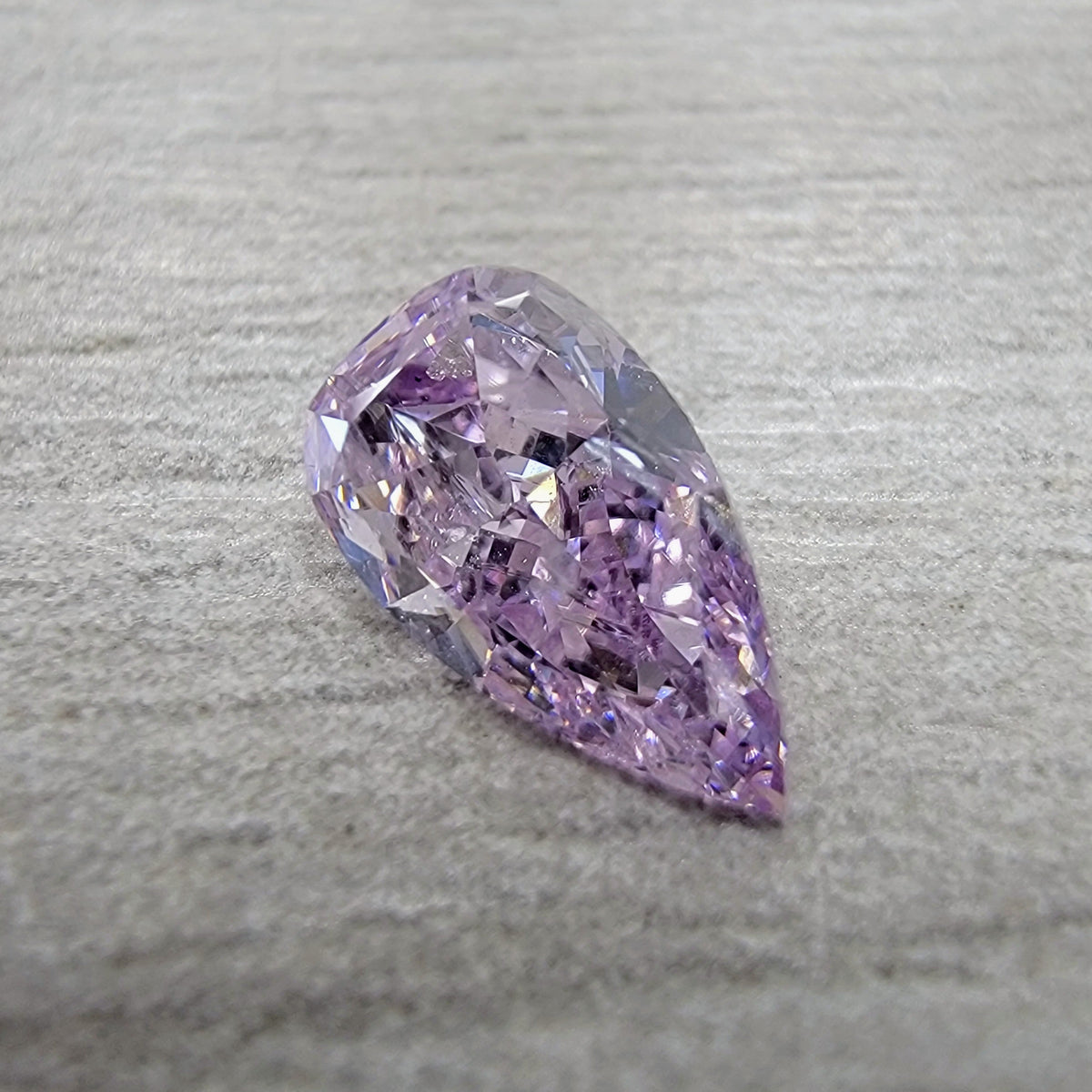 0.56ct Fancy Pinkish Purple Pear Diamond I1 GIA